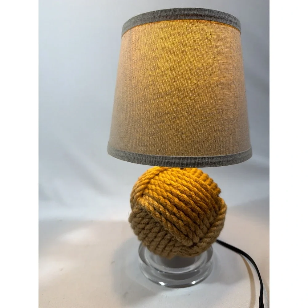 Nautical Monkey Fist Rope Knot‎ Lamp 14 Inch Coastal Beach Decor